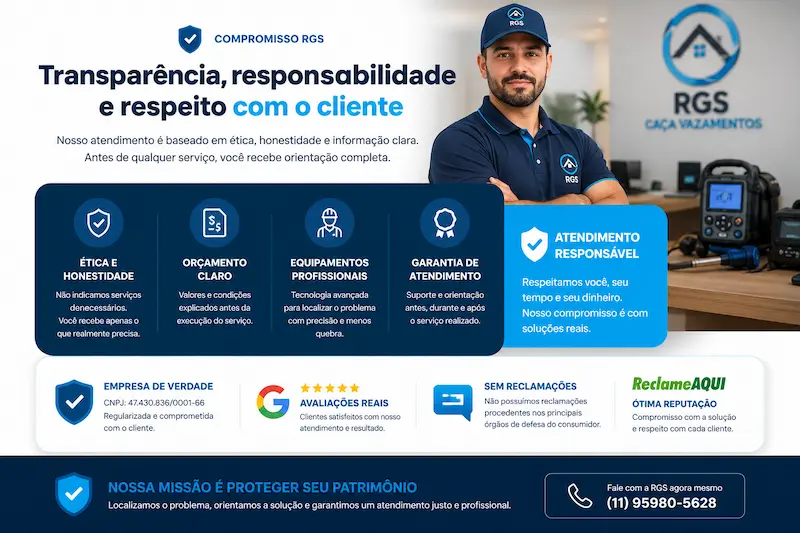 Caça Vazamentos atendimento 24h em São Paulo